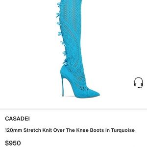 Casadei crochet thigh high boots